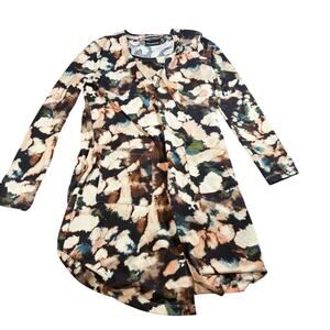 Nina Leonard womens twinset, tunic length with long cardigan.  Tie dye.  Size XS